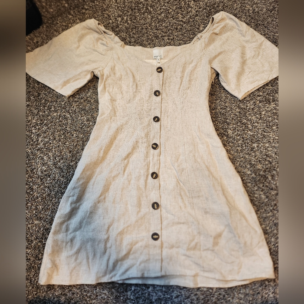 MINKPINK Beige Button-Down Dress